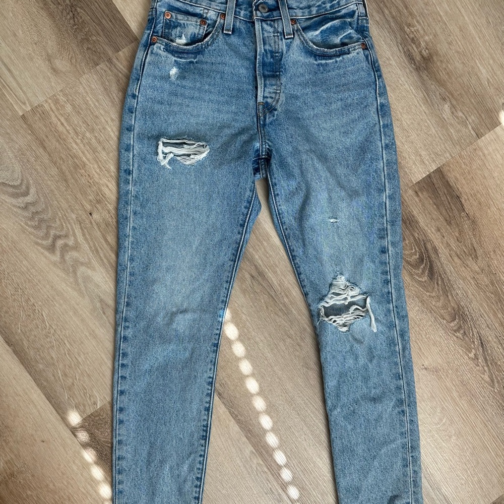 Levi's 501 distressed jeans